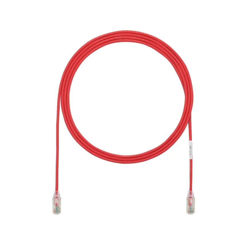 Red Cat6 UTP patch cable with modular plugs, 3 ft