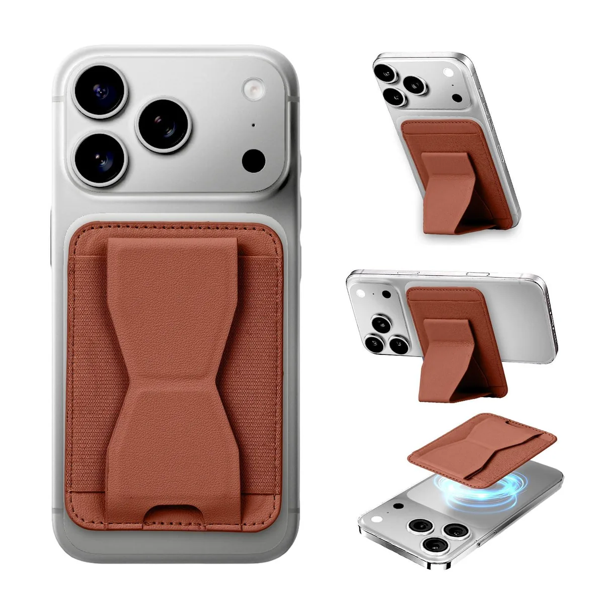  CORLAGOON CXZJKB MagSafe Wallet Stand Grip Brown — product photo