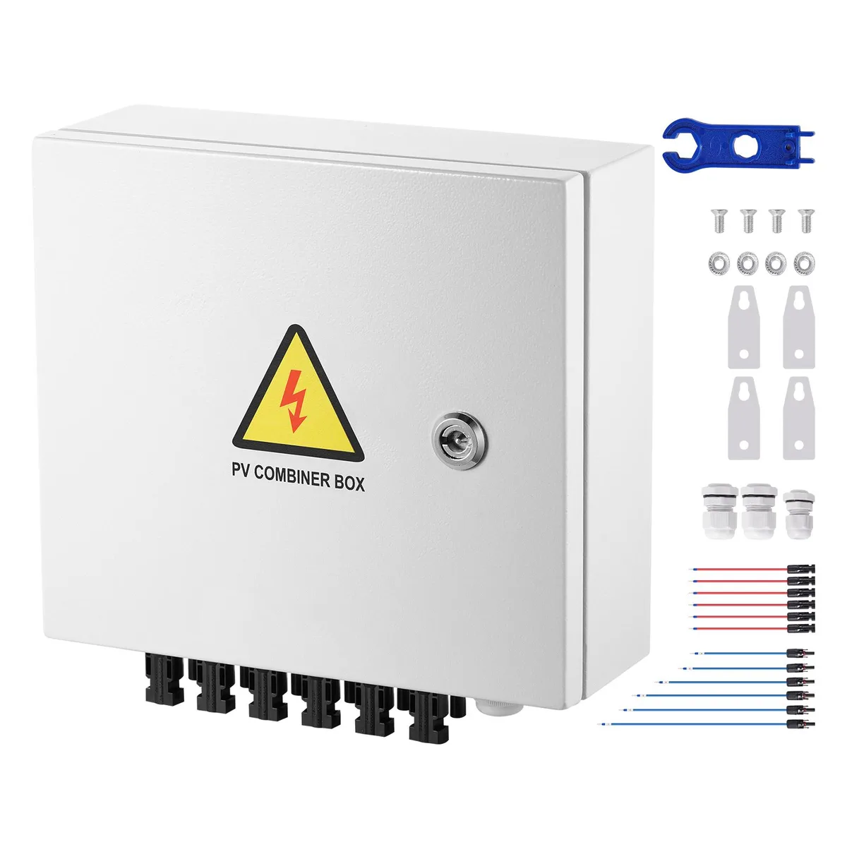 VEVOR VEVOR PV Combiner Box 6 String 15A Fuse 125A Breaker 40KA SPD IP65 Steel Case — product photo