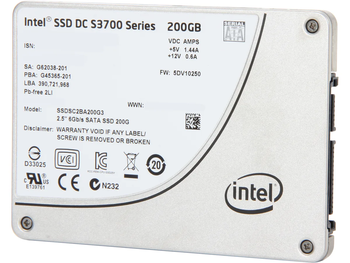 Intel Intel DC S3700 2.5" 200GB SATA internal SSD SSDSC2BA200G301 — product photo
