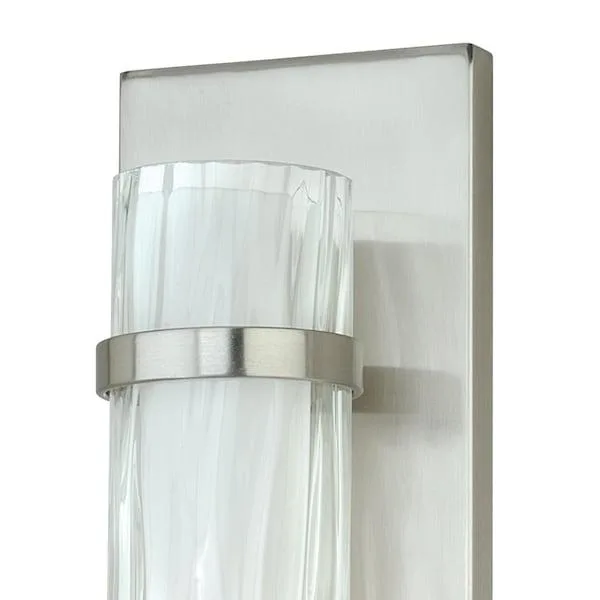 Vaxcel Vaxcel Vilo 1 Light Satin Nickel Cylinder Flush ADA Wall Sconce White — product photo