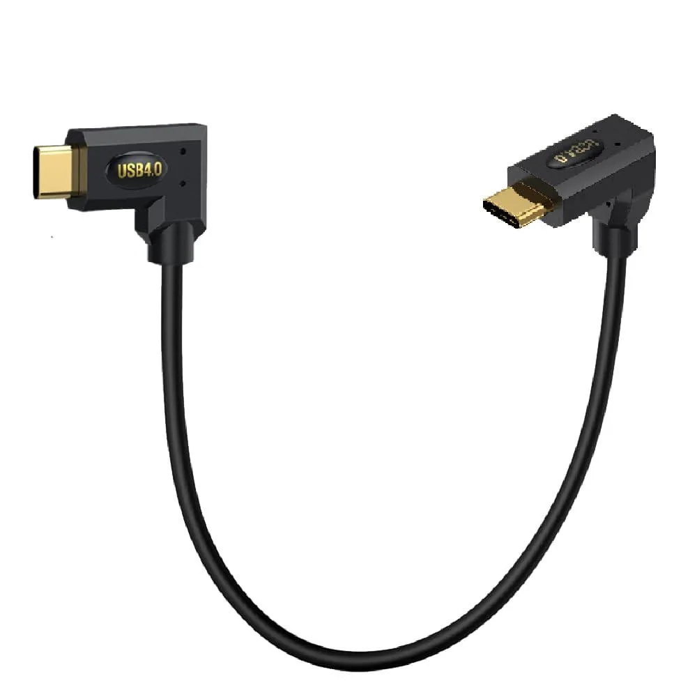 BUCIER BUCIER USB 4.0 Type C Cable 1ft 40Gbps 240W 8K@60Hz Left Right Angle Male-to-Male — product photo