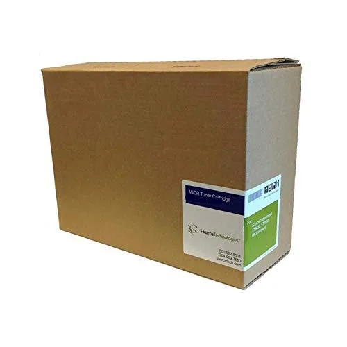 Rectangular MICR toner cartridge in black plastic housing