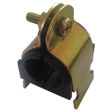 Steel strut clamp with TPE cushion, di-chromate finish, for 1 1/8 inch pipe