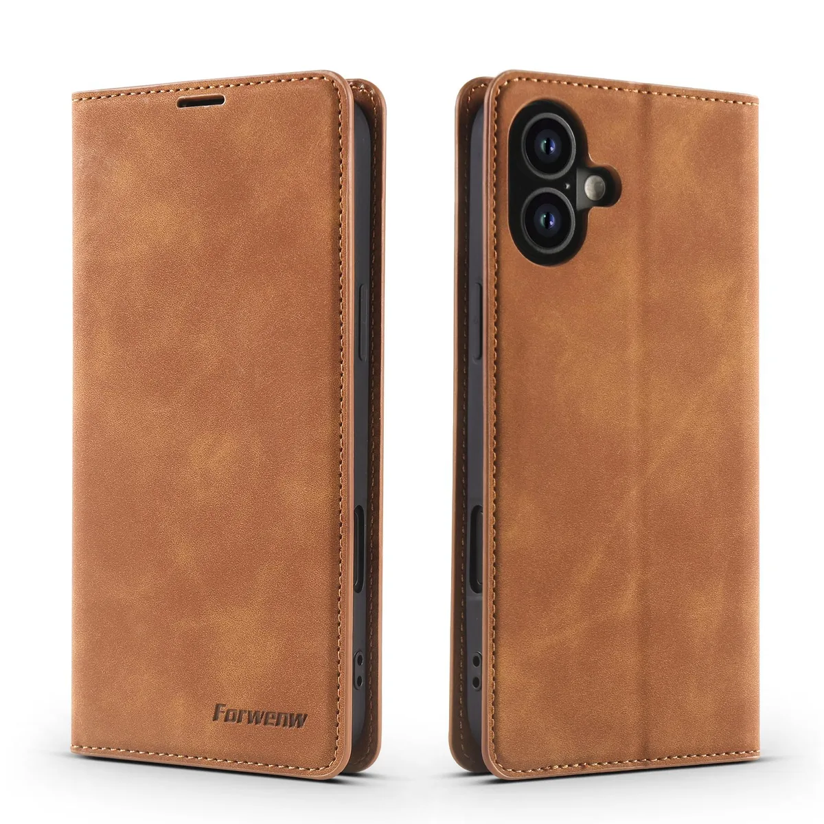 BONAEVER BONAEVER iPhone 16 6.1 inch PU Leather Wallet Case Brown — product photo