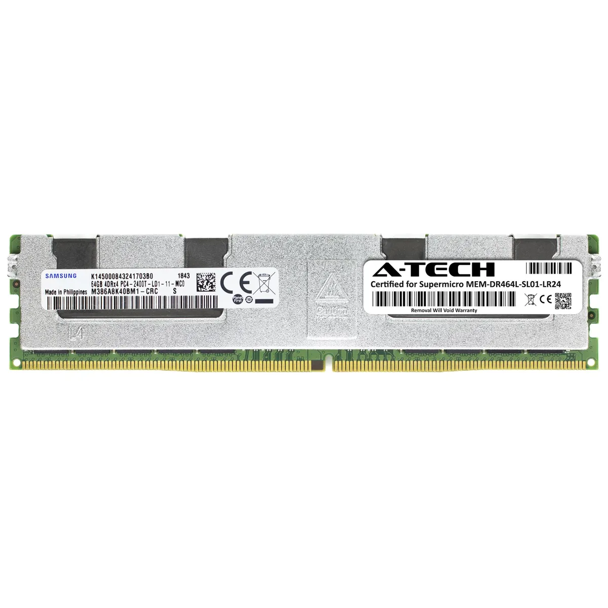 A-Tech A-Tech 64GB DDR4 2400MHz CL17 4Rx4 ECC LRDIMM 288-Pin Server RAM — product photo