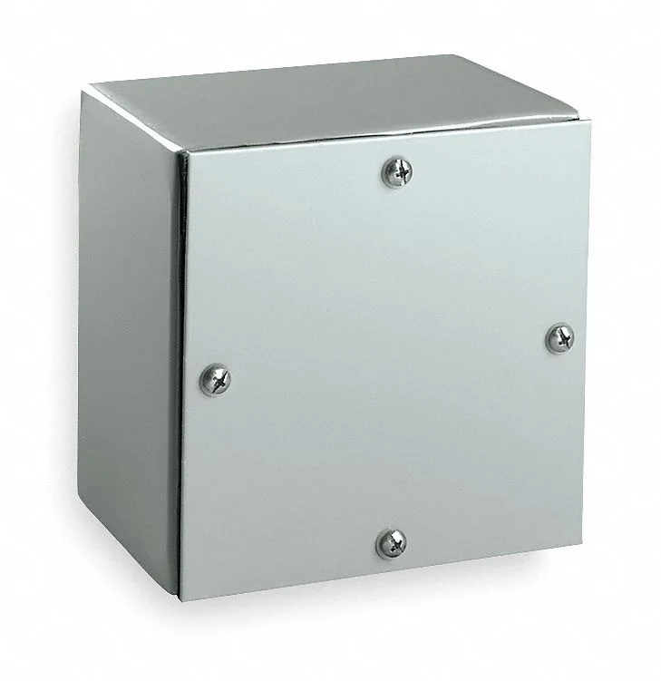 Wiegmann Wiegmann WA-GSC 6×6×4 in metallic enclosure, gray, screw closure, 14 ga, ANSI 61 — product photo