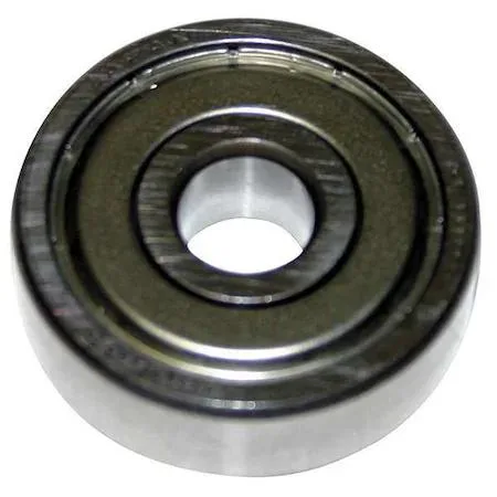 Small silver metal ring bearing with double shields visible