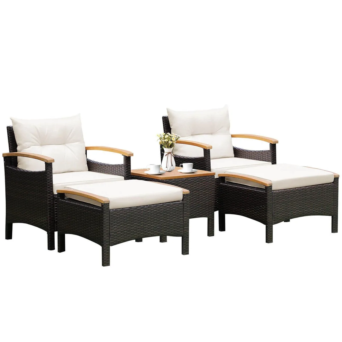 SlickBlue SlickBlue 5-Piece Patio Conversation Set White 25 24 29 — product photo