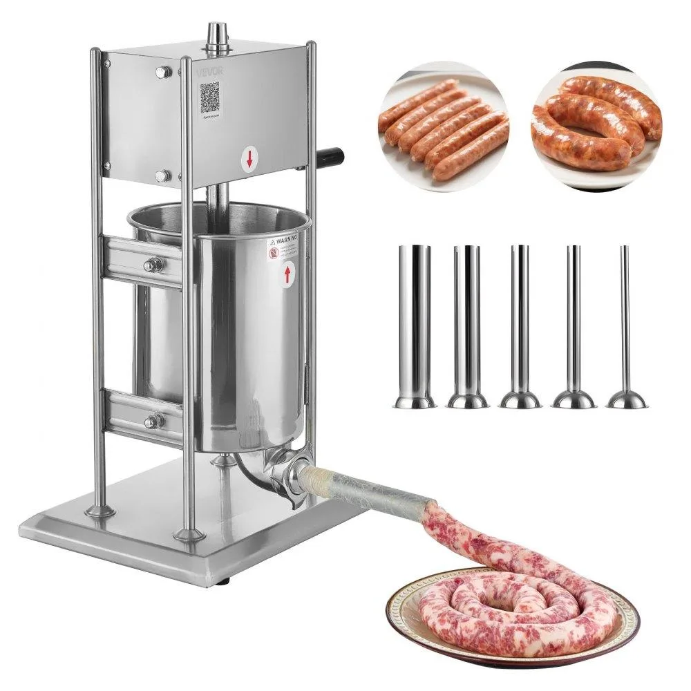VEVOR VEVOR 10 L Manual Sausage Stuffer 22 lbs 5 Tubes 304 SS — product photo