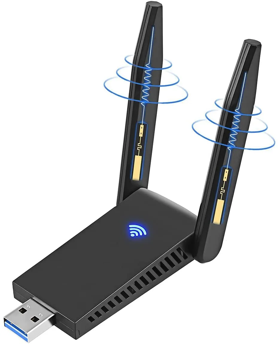 Hitoor Hitoor USB 3.0 Wi-Fi Adapter 1300Mbps Dual Band 2.4/5.8 GHz — product photo