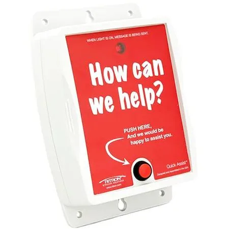 Red polycarbonate call button, sealed enclosure, internal antenna