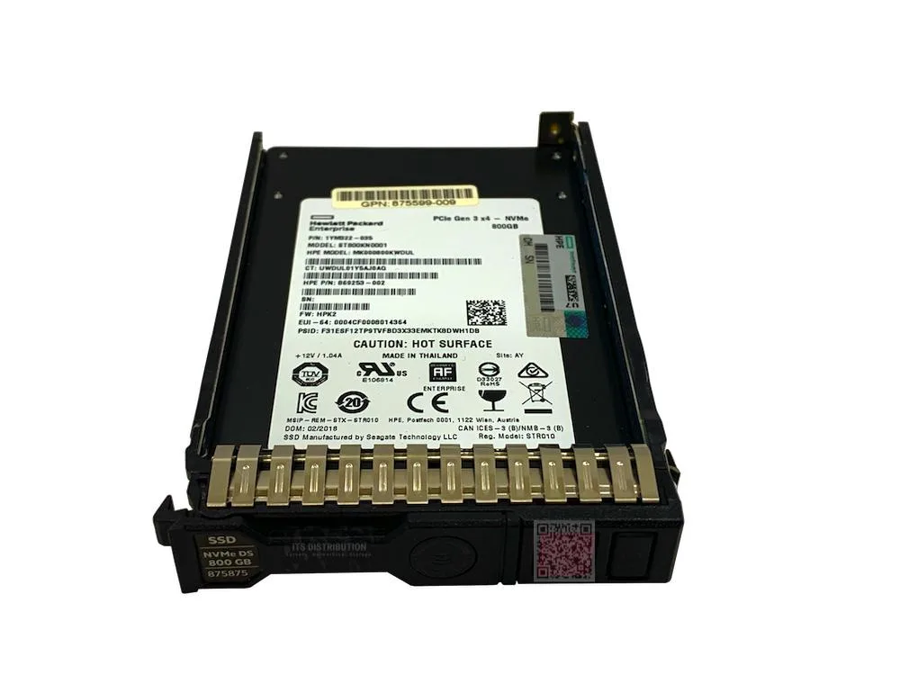 HPE HPE 800 GB NVMe 2.5" SSD (875595-B21) — product photo