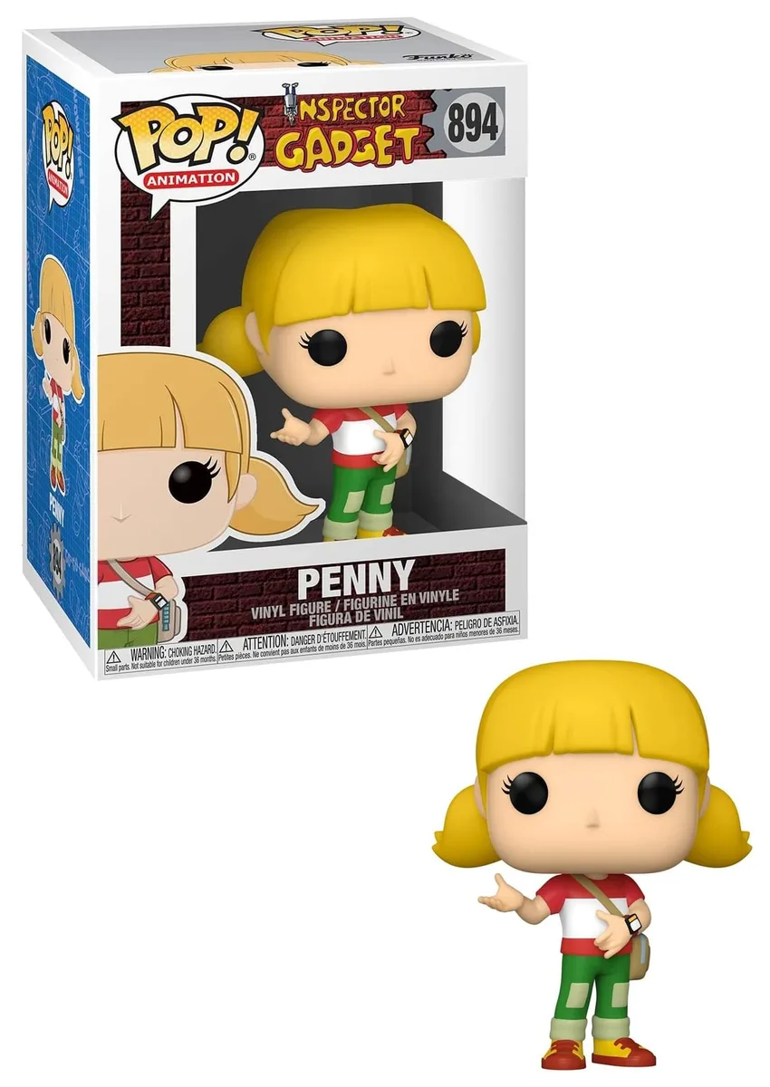 Yellow vinyl Funko Pop figure of Penny from Inspector Gadget