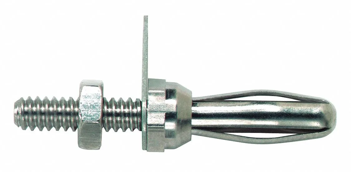 Pack of ten silver banana plugs with threaded studs