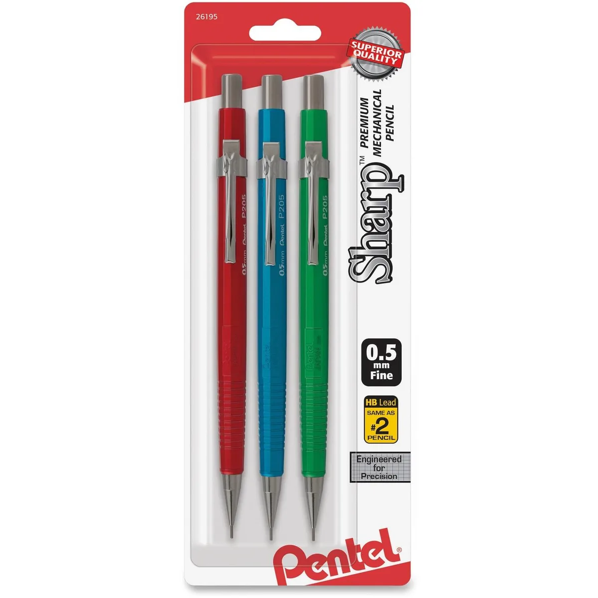 Pentel of America, Ltd. Pentel of America, Ltd. P205MBP3M1 0.5 mm mechanical pencil 3-pack — product photo