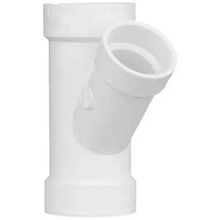Value Brand Value Brand PVC Reducing Wye Hub 2 in x 2 in x 1 1/2 in Schedule 40 — product photo