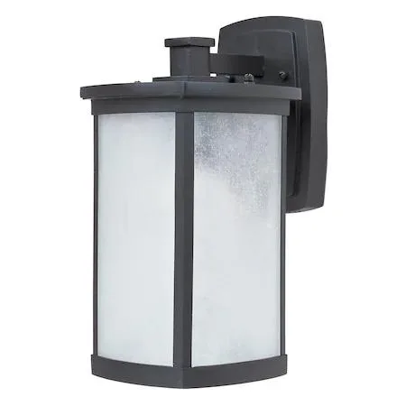 Bronze outdoor wall lantern with frosted seedy glass shade