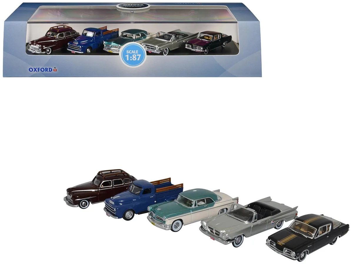 Oxford Diecast Oxford Diecast Chrysler Centenary 5 Piece Set 1/87 HO Scale Diecast Cars — product photo