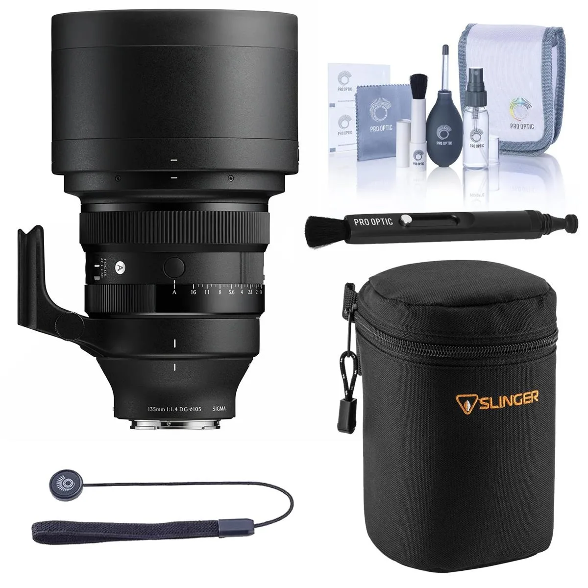 SIGMA SIGMA 135mm f/1.4 DG Art Lens for Sony E with Slinger Soft Case, Cap Tether, Cleaning Kit & LensPen — product photo