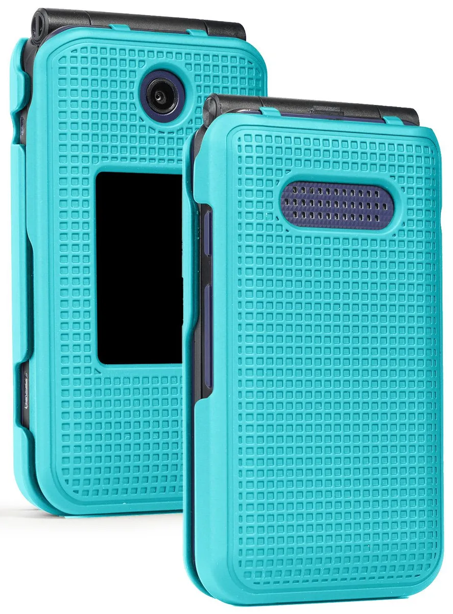 Nakedcellphone Nakedcellphone Grid Case Snap-On Cover Teal Mint for Cricket Debut Flip Cingular Flip 4 102 2020 — product photo