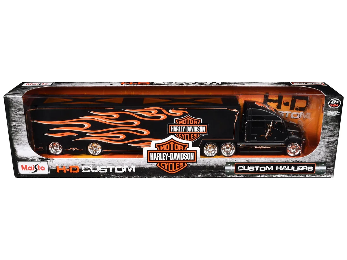 Maisto Maisto Harley Davidson Custom Hauler Trailer Black 1/64 Diecast — product photo