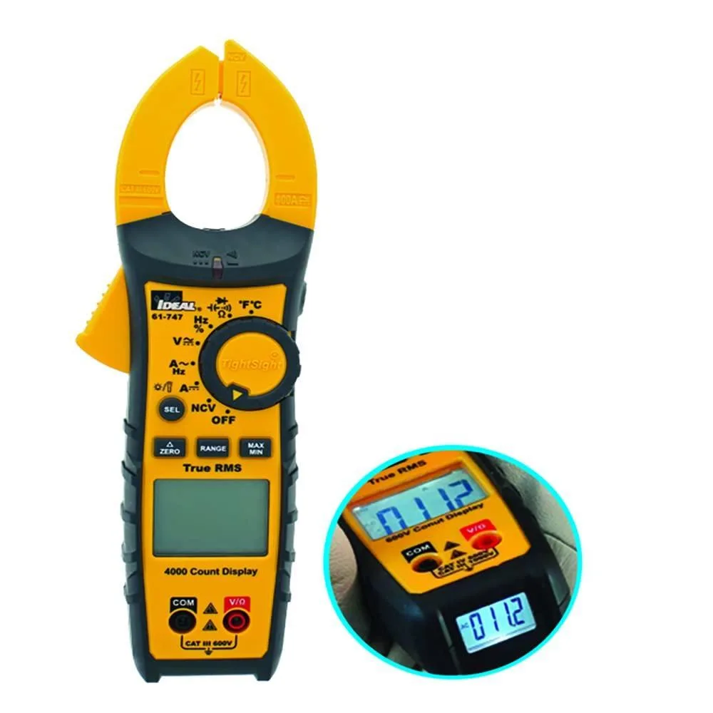 WUQ WUQ 61-747 TightSight 400 Amp 600-Volt Digital True RMS AC/DC Clamp Meter — product photo