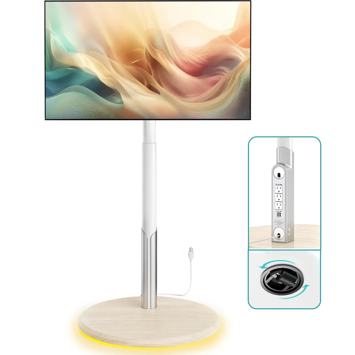 BESIGN BESIGN Floor Mobile TV Stand with Power Outlet 2 in 1 accessory — product photo