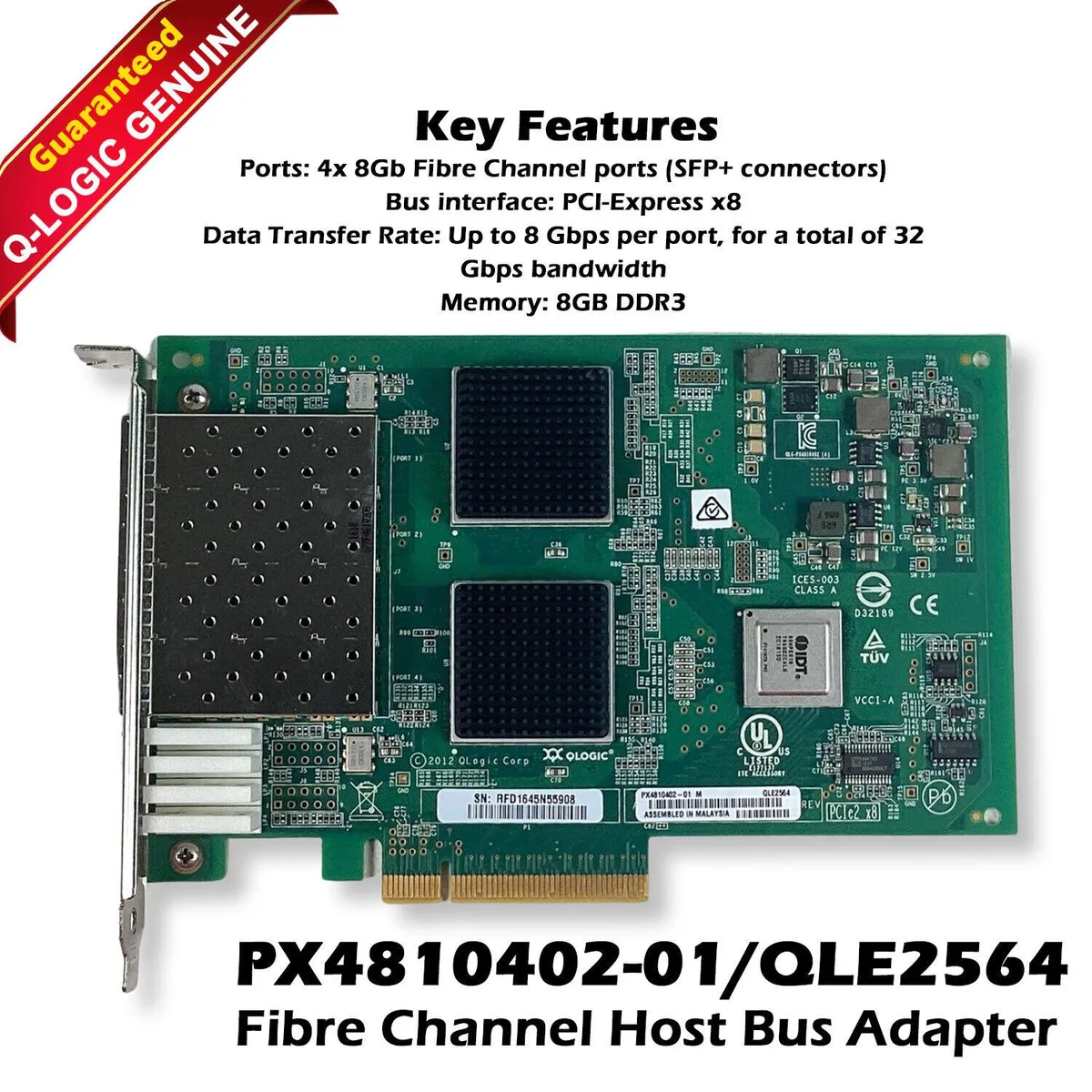 QLogic Corp. QLogic Corp. QLE2564 4-Port 8Gbps PCIe FC HBA accessory — product photo