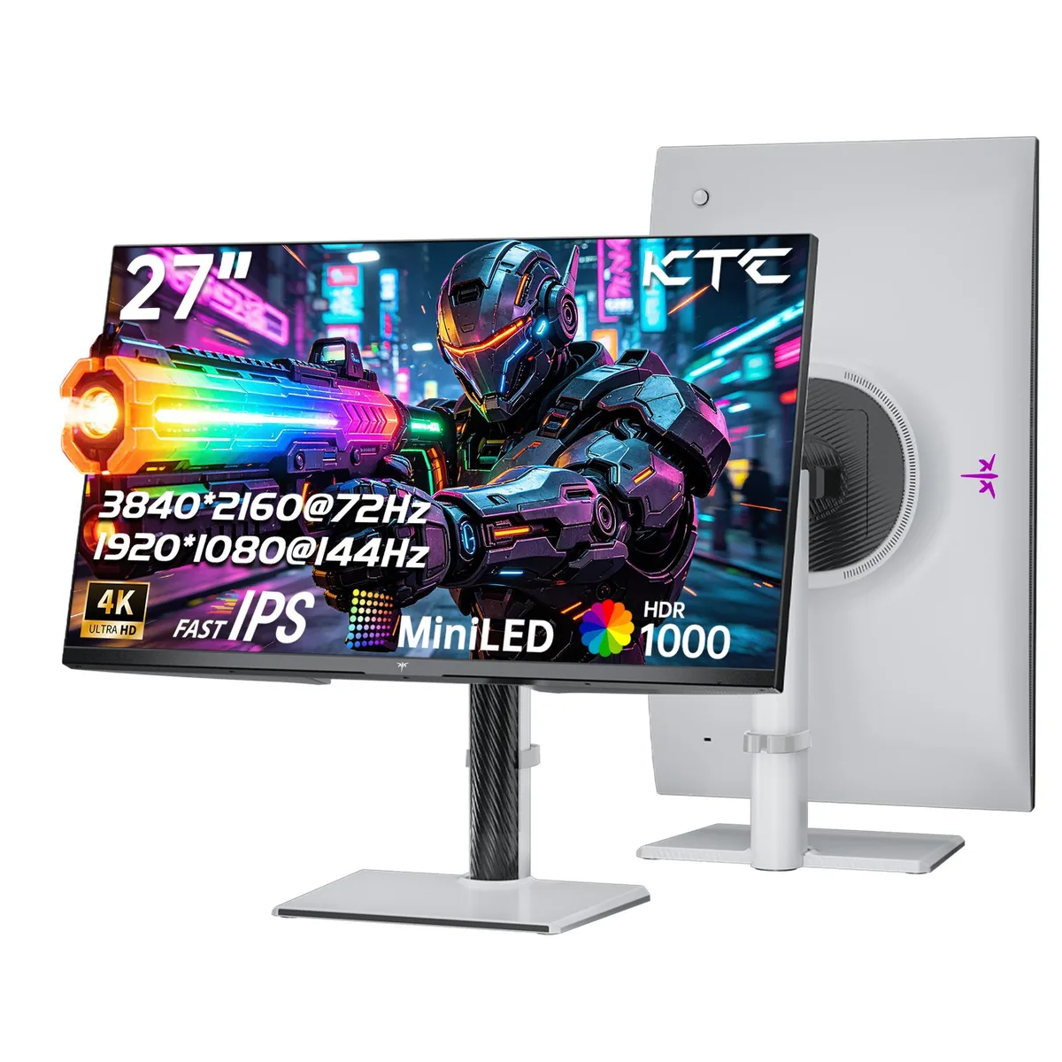 KTC KTC M27U6 27" 4K/FHD Dual Mode MiniLED Gaming Monitor White — product photo