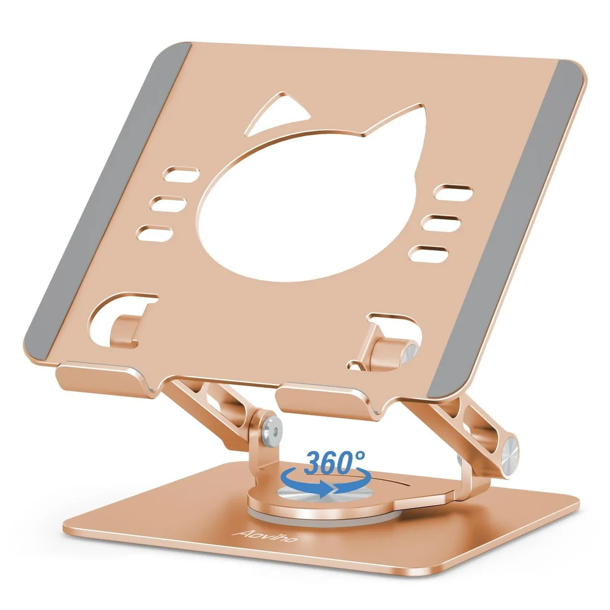 V2 Technologies V2 Technologies 2 in 1 Accessory 360 Rotating Aluminum Tablet Stand Golden — product photo