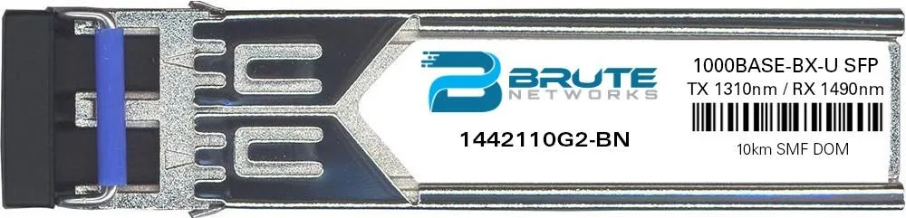 Brute Networks Brute Networks 1442110G2 1000BASE-BX-U Bi-Directional 10km SMF 1310nm/1490nm SFP transceiver — product photo