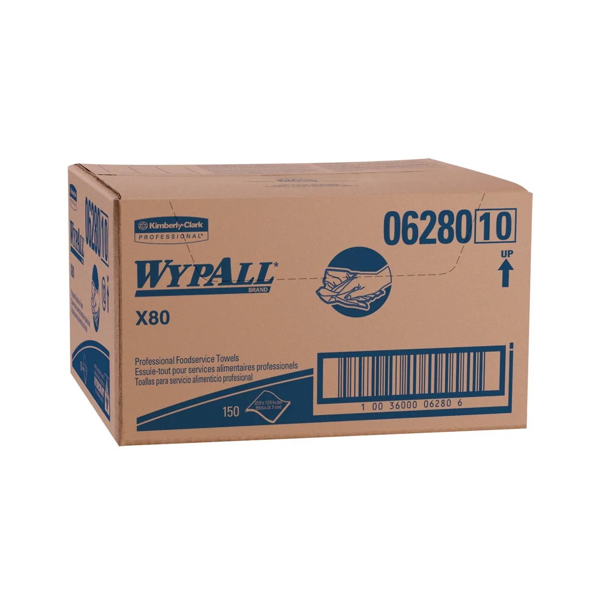 Kimberly-Clark Professional Kimberly-Clark Professional WypAll X80 Foodservice Cleaning Cloths 12.5x23.5 150 Count — product photo