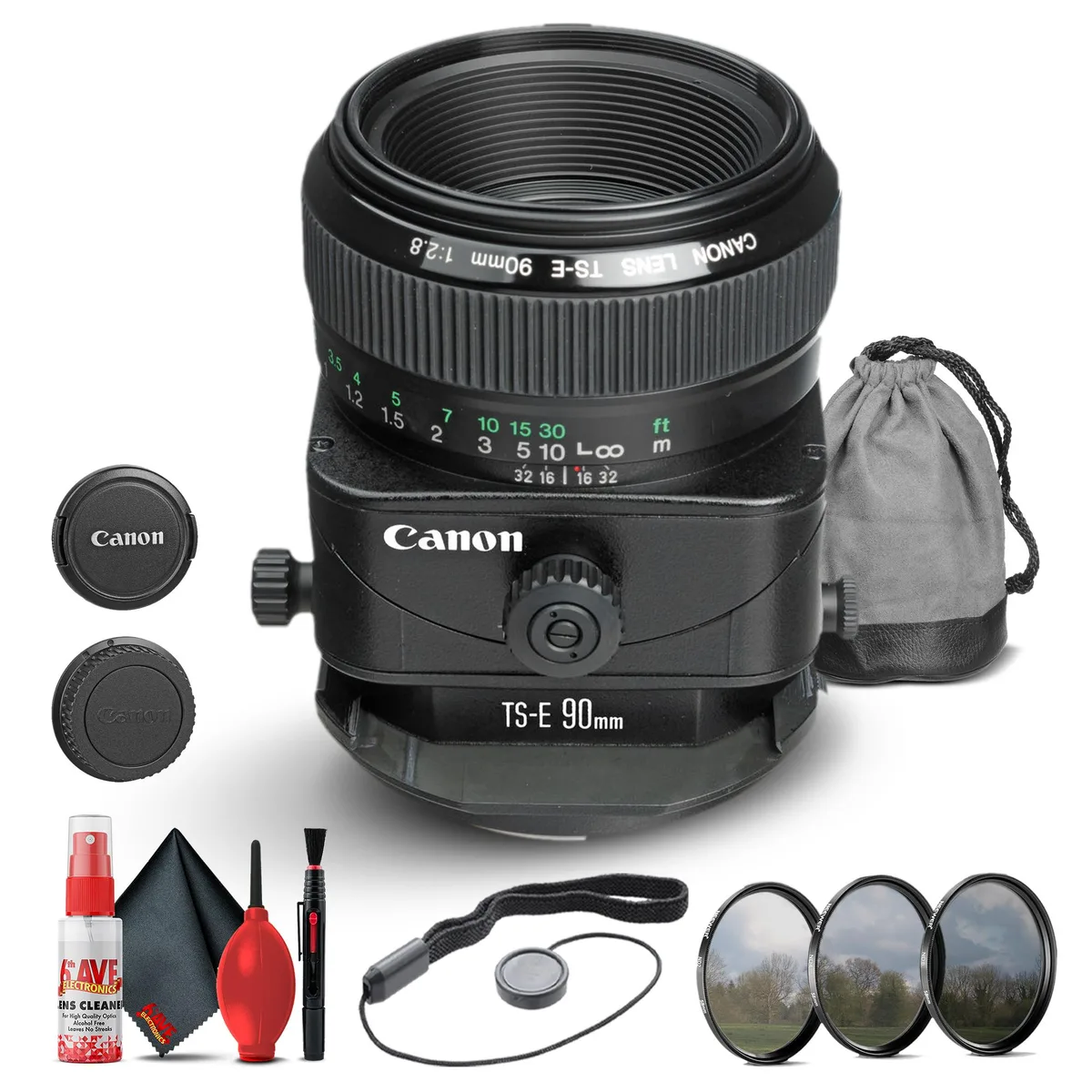 Canon Canon TS-E 90mm f/2.8 Tilt-Shift Lens with Filter Kit and Accessories — product photo