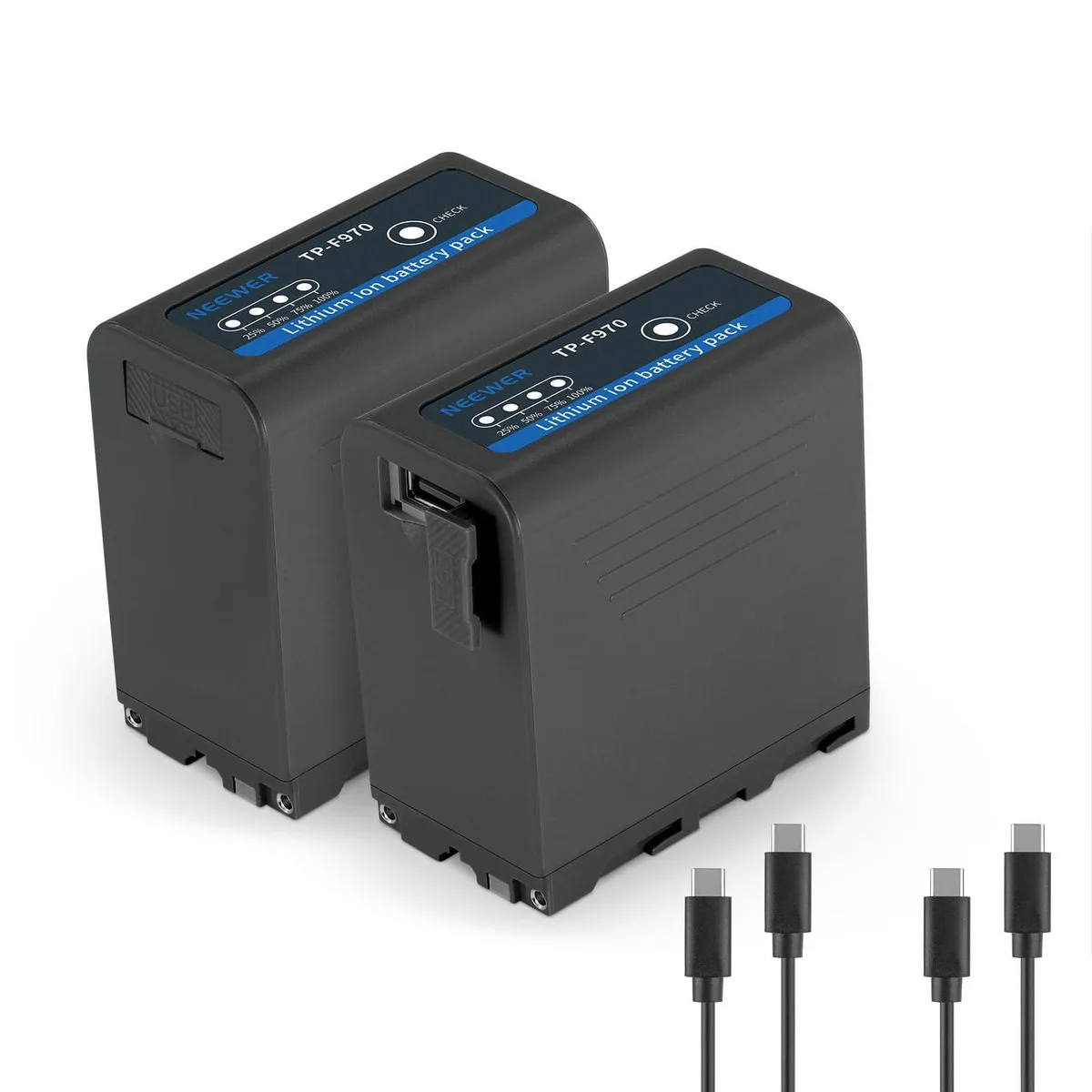  NEEWER TP-F970 7800mAh 7.2V USB-C PD 20W Battery 2-Pack — product photo