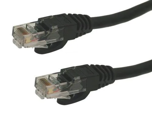 Black 8ft Cat6 ethernet cable with snagless RJ45 connectors