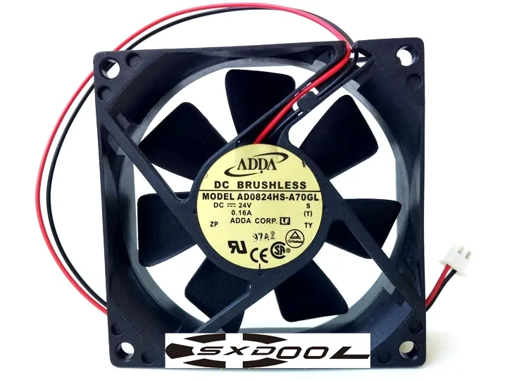 SXDOOL SXDOOL AD0824HS-A70GL 80mm 24V 0.16A case fan — product photo