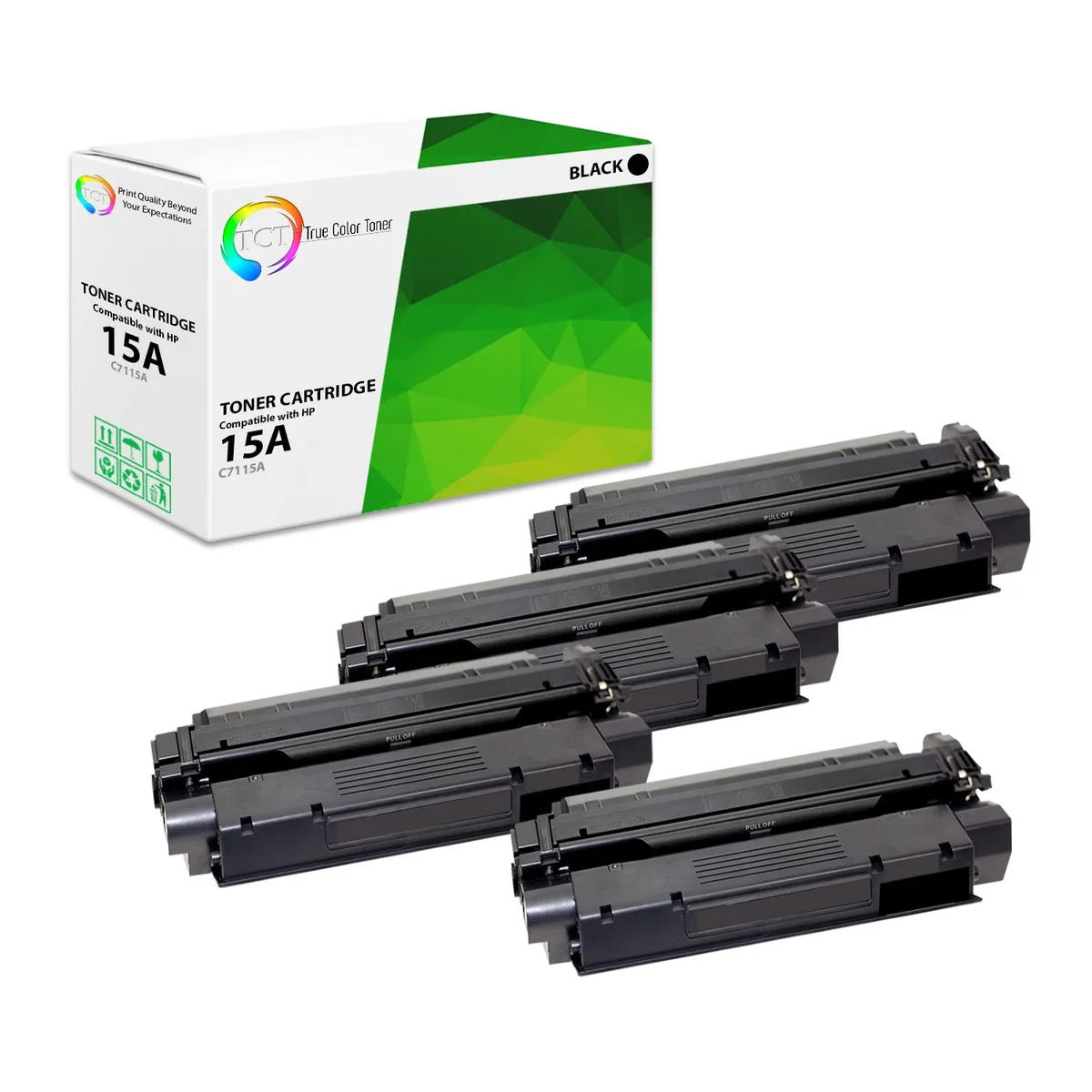 True Color Toner True Color Toner 15A C7115A Black Toner Cartridge 4 Pack — product photo