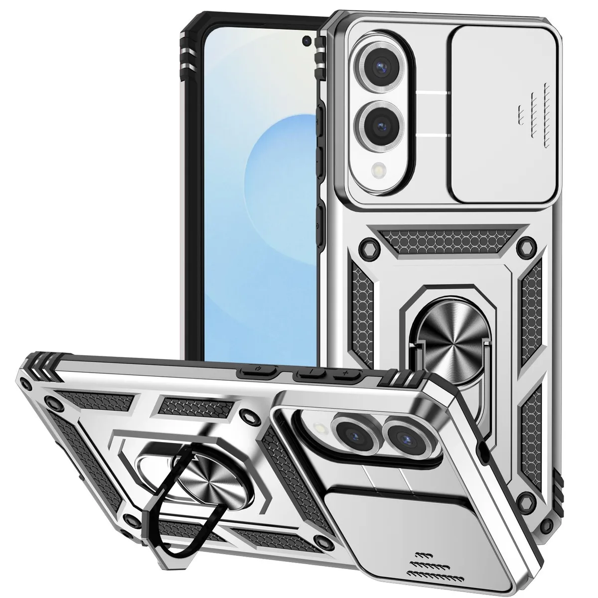 TYJKeJi TYJKeJi Kickstand Case for Samsung Galaxy S25 Edge Silver — product photo