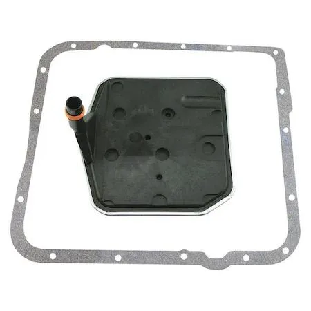 Rectangular transmission filter element with pleated media and metal end caps, 8-1/16 inch length