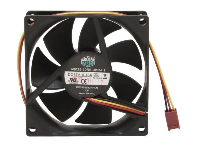 SXDOOL SXDOOL 80mm 2 Ball 2000-2499 RPM 3 Pin Black case fan — product photo