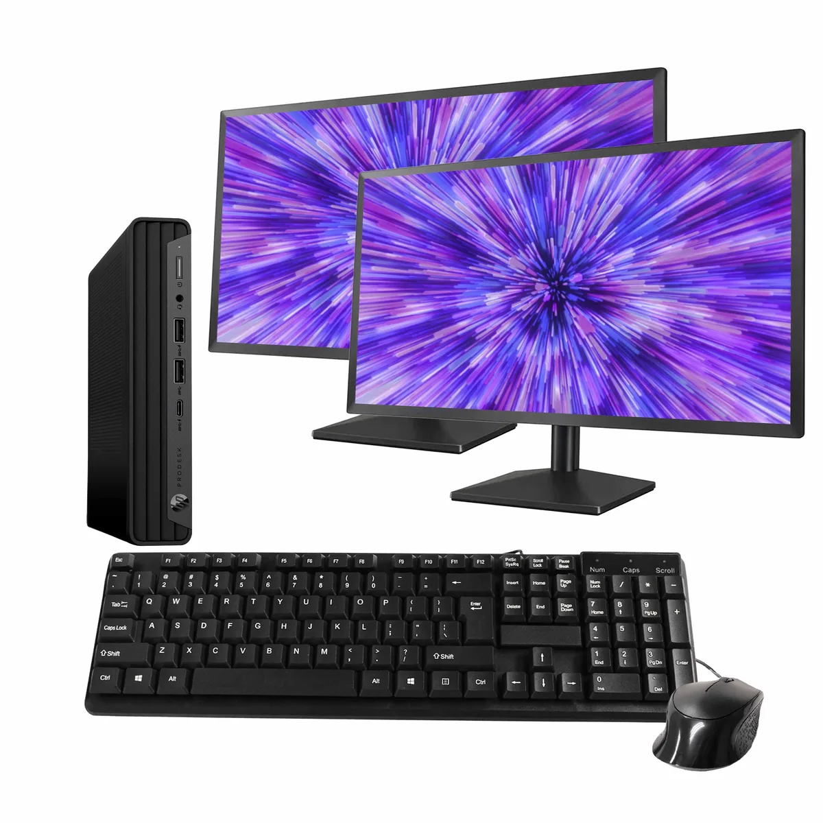 HP HP ProDesk 600 G6 Mini PC i5-10500 16GB DDR3 500GB SSD 2x24" Monitors — product photo