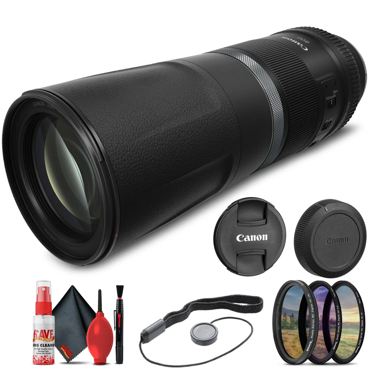 Canon Canon RF 800mm f/11 IS STM Lens (3987C002) + UV Filter + Cap Keeper + Cleaning Kit — product photo