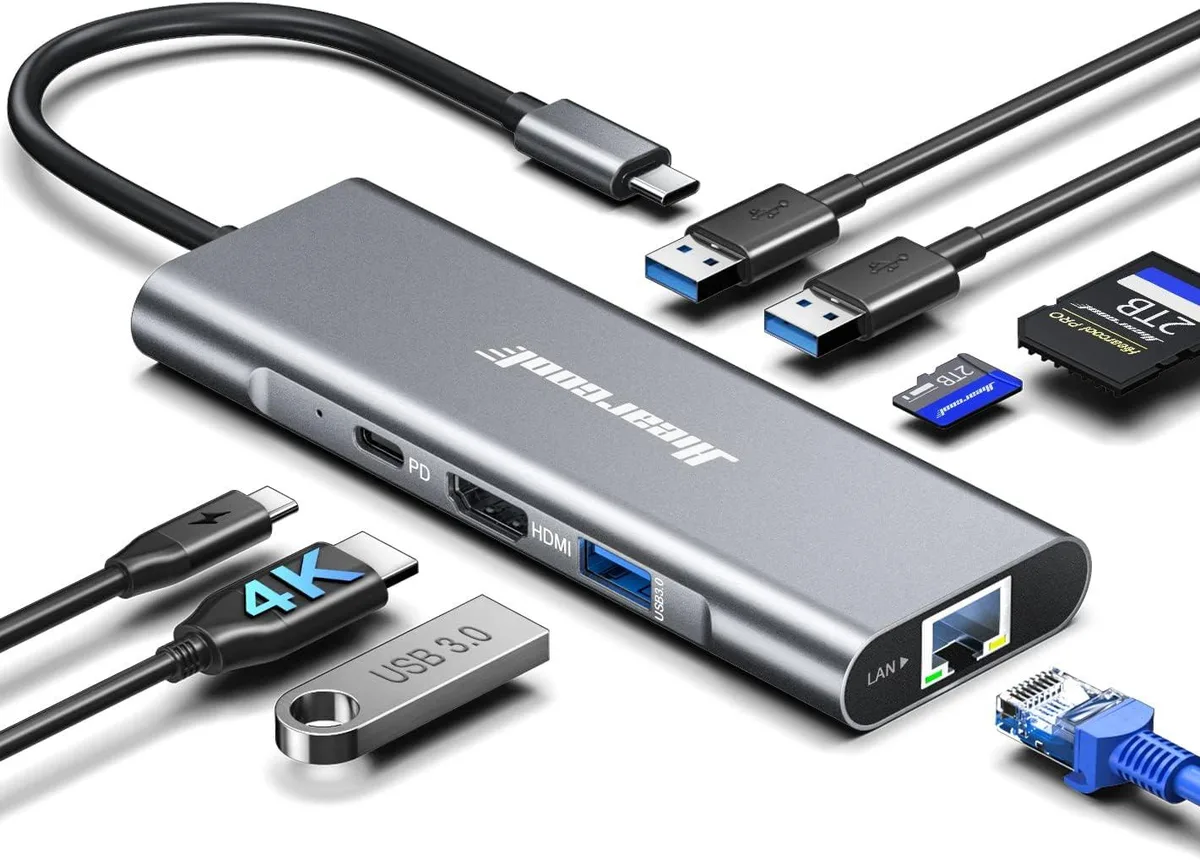 MCHOSE MCHOSE USB C Hub 8-in-1 4K@60Hz 1Gbps 100W PD 3 USB 3.0 SD/TF — product photo
