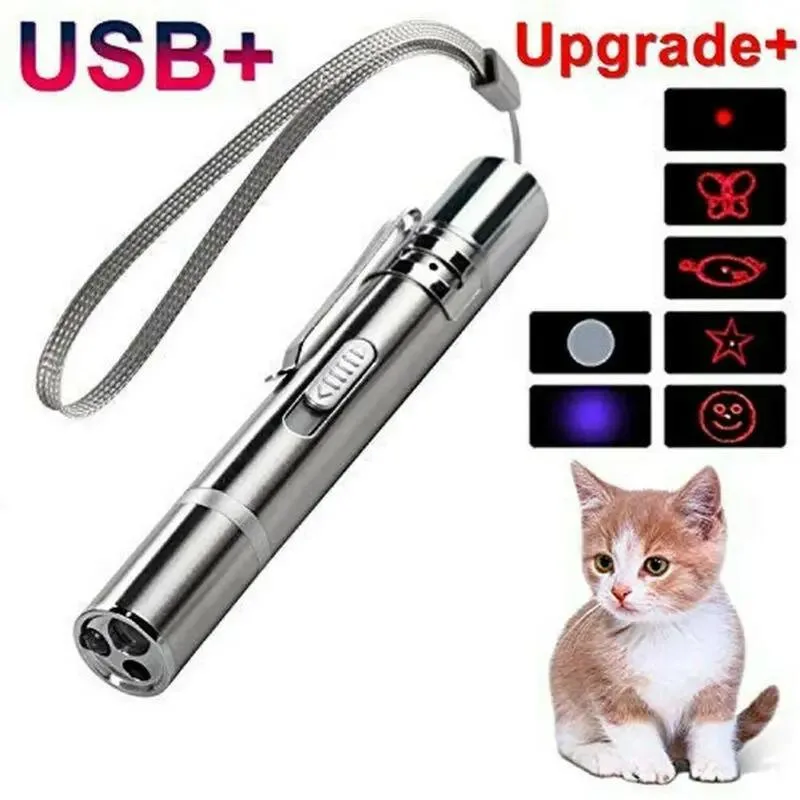 Compact pen-style flashlight with metal clip and lanyard, matte finish, USB charging port visible