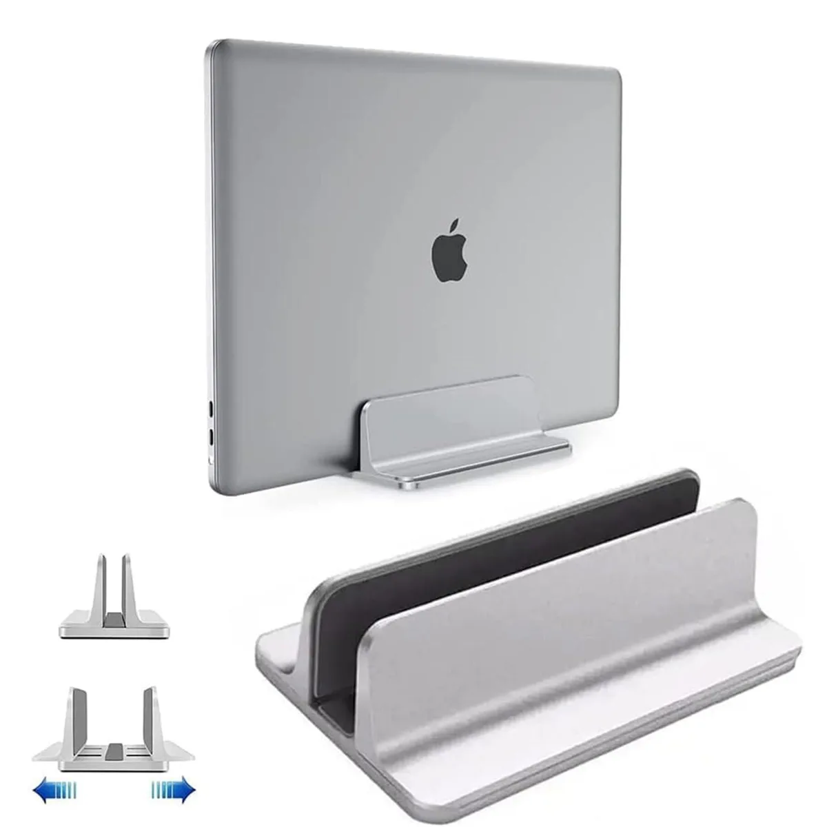 No Sew No Sew Vertical Laptop Stand Adjustable 0.55-2.55in Silver — product photo