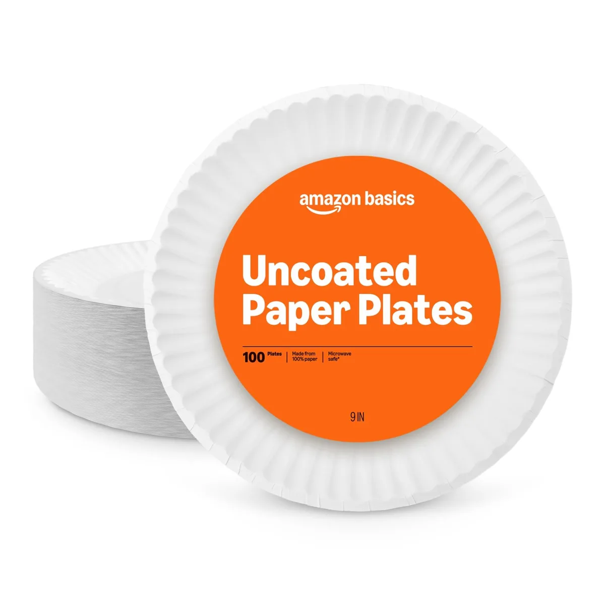 Stack of white rectangular paper plates with a matte finish