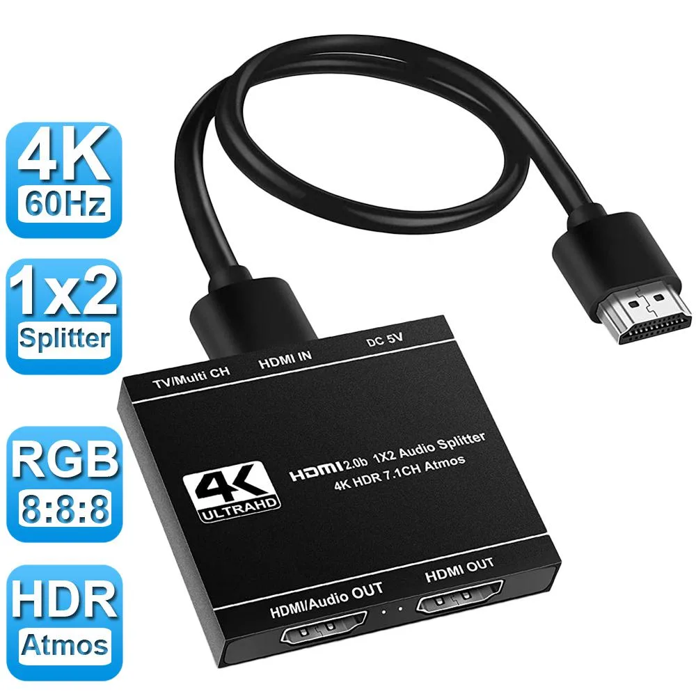 LUOM LUOM OZF12C 1x2 HDMI Splitter 4K 60Hz Audio — product photo