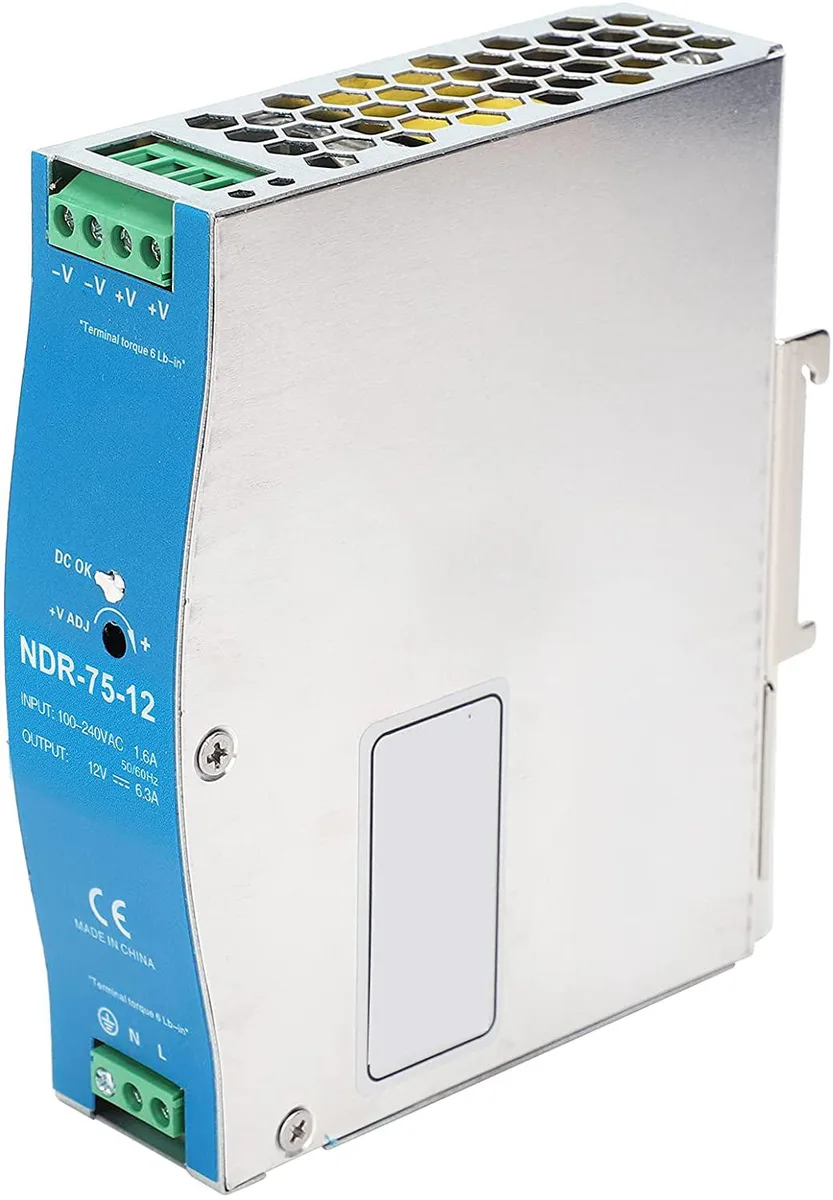 myVolts myVolts NDR-75-12 12 V 6.3 A DIN rail power supply — product photo