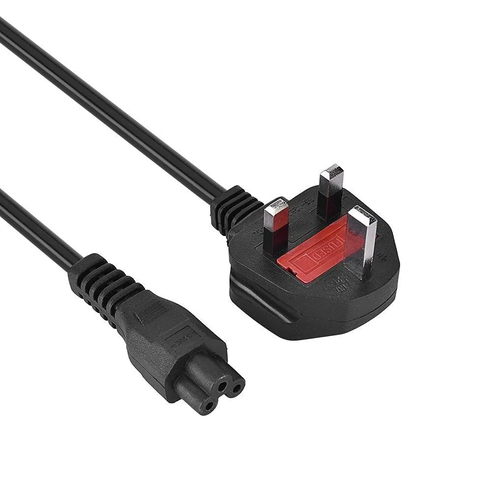  BRENDAZ UK 3-Prong AC Power Cord for Laptop (IEC C5 to NEMA 5-15P, 18 AWG) — product photo